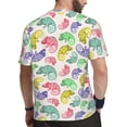 thumbnail image 2 of Wukai Colorful Pattern With Cute Chameleons Print Men's Short-Sleeved Mesh T-Shirt,Quick-Dry Short Sleeve Workout T-Shirt-X-Large, 2 of 8