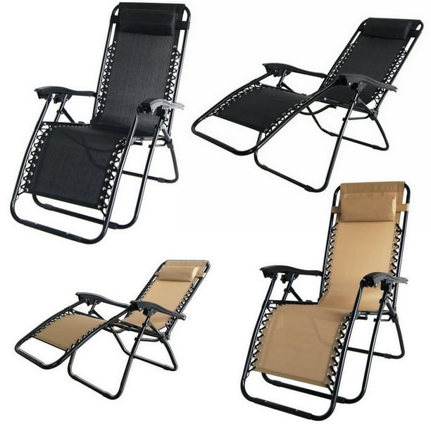 2x Palm Springs Zero Gravity Chairs Lounge/Outdoor Yard Patio Chairs