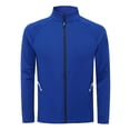 thumbnail image 1 of Blusa y camisa de manga larga con cuello alto para hombre, cárdigan informal de moda con bolsillo y cremallera, chaqueta de entrenamiento deportiva de manga larga con cuello alto, abrigo de poliéster, 1 of 5