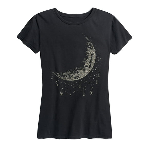 Instant Message - Moon And Falling Stars Metallic - Women's Short Sleeve Graphic T-Shirt