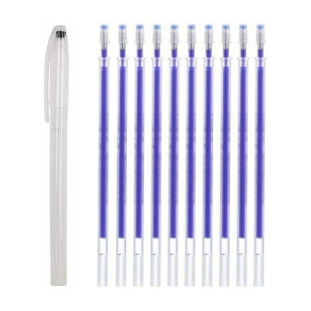 Tanuke Heat Erasable Fabric Marking Pens, 4-Color Set for Sewing Quilting Embroidery, Disappearing Ink, 1ml Each, 1-Set Blue