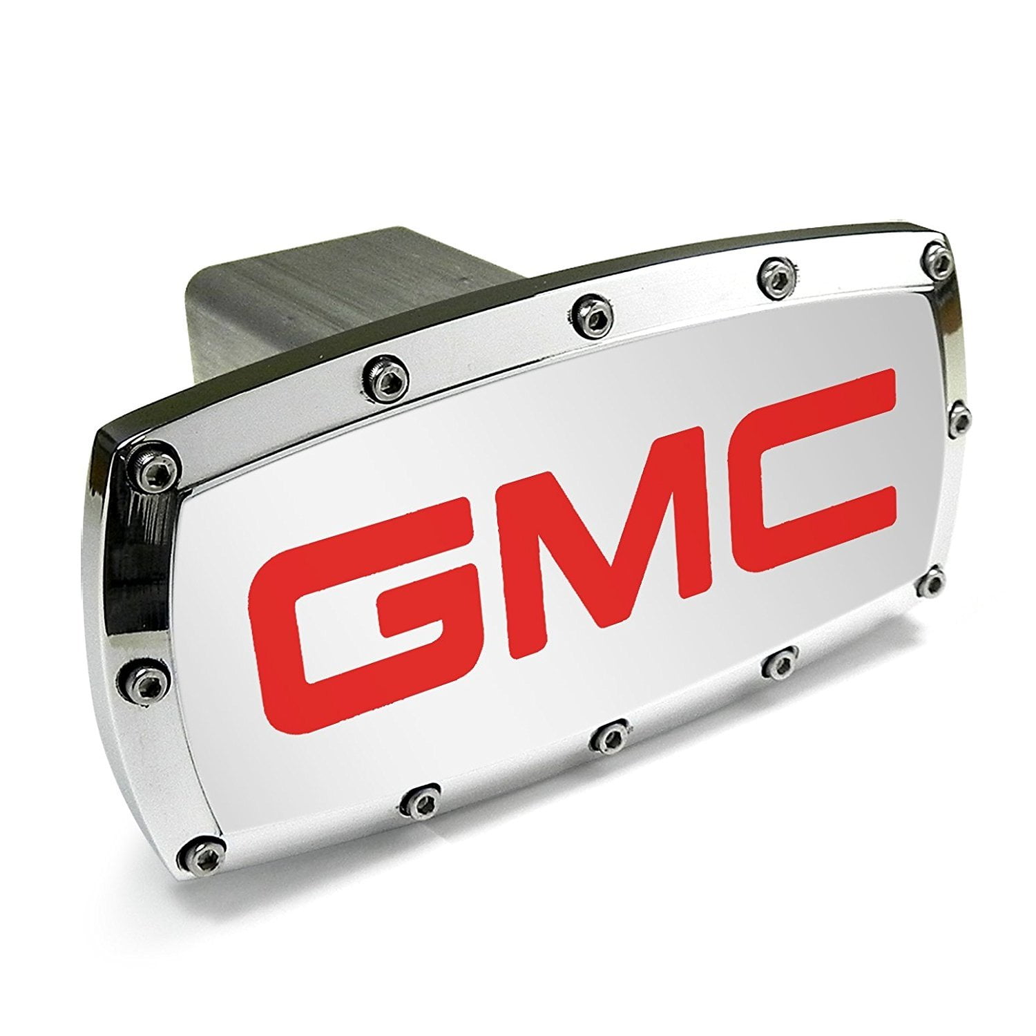 Jewelry For Cars for CarBeyondStore GMC Sierra Black Aluminum Plate Insert on ABS Plastic 2 inch Tow Hitch Cover