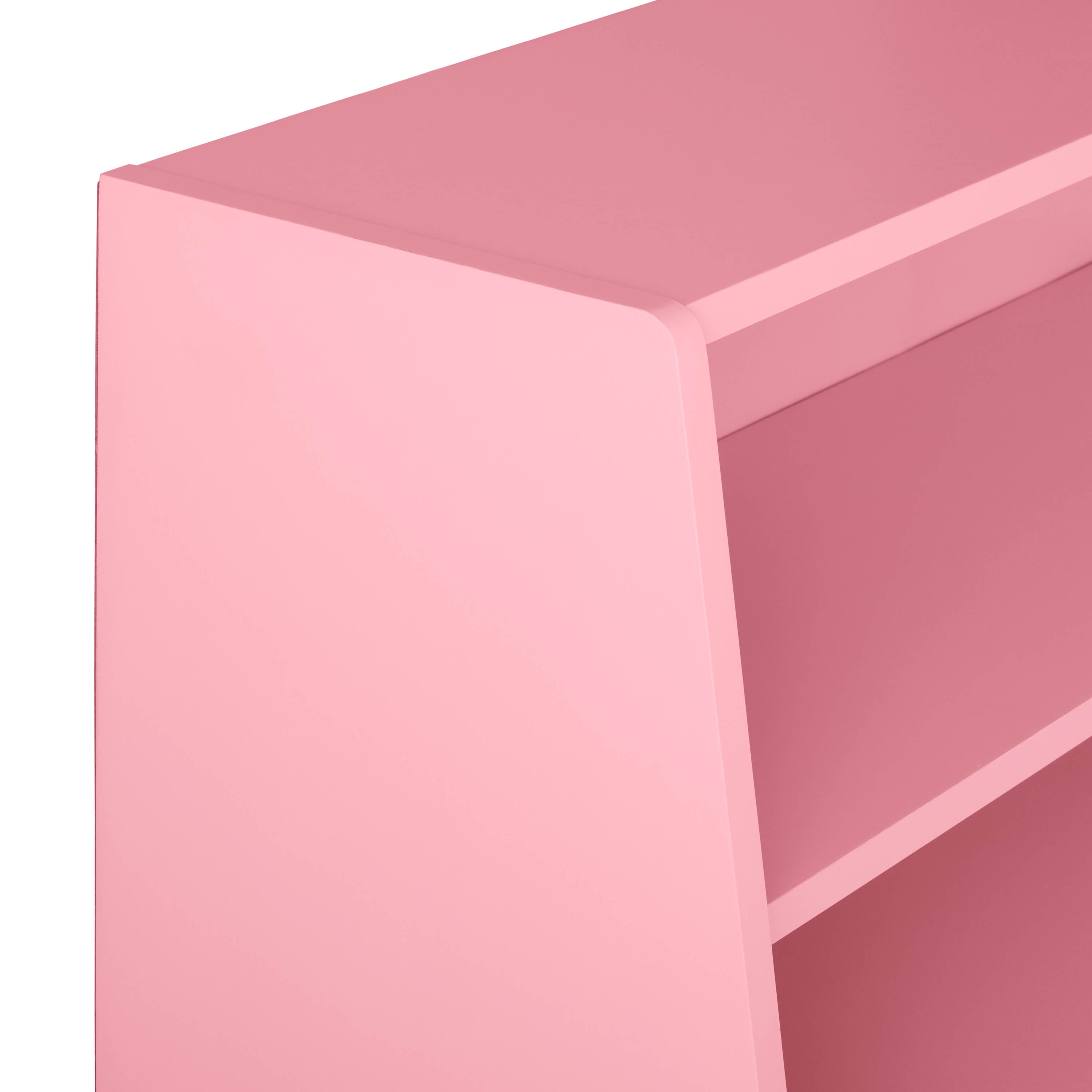 Your Zone Kids Bin Storage and Two Shelf Bookcase, Blush Rose
