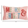 thumbnail image 2 of 31JES1669C16OB Merry and Bright Holiday Hook Pillow, 16-inch Long, 2 of 2
