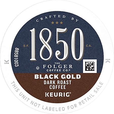 1850 By Folgers Black Gold Dark Roast Coffee, 10 Keurig K-Cup Pods