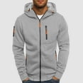 thumbnail image 2 of Rrunsv Men's Full Zip Up Hoodie Sweatshirt Long Sleeve Hooded Coat Outwear(Light Gray,2XL), 2 of 5