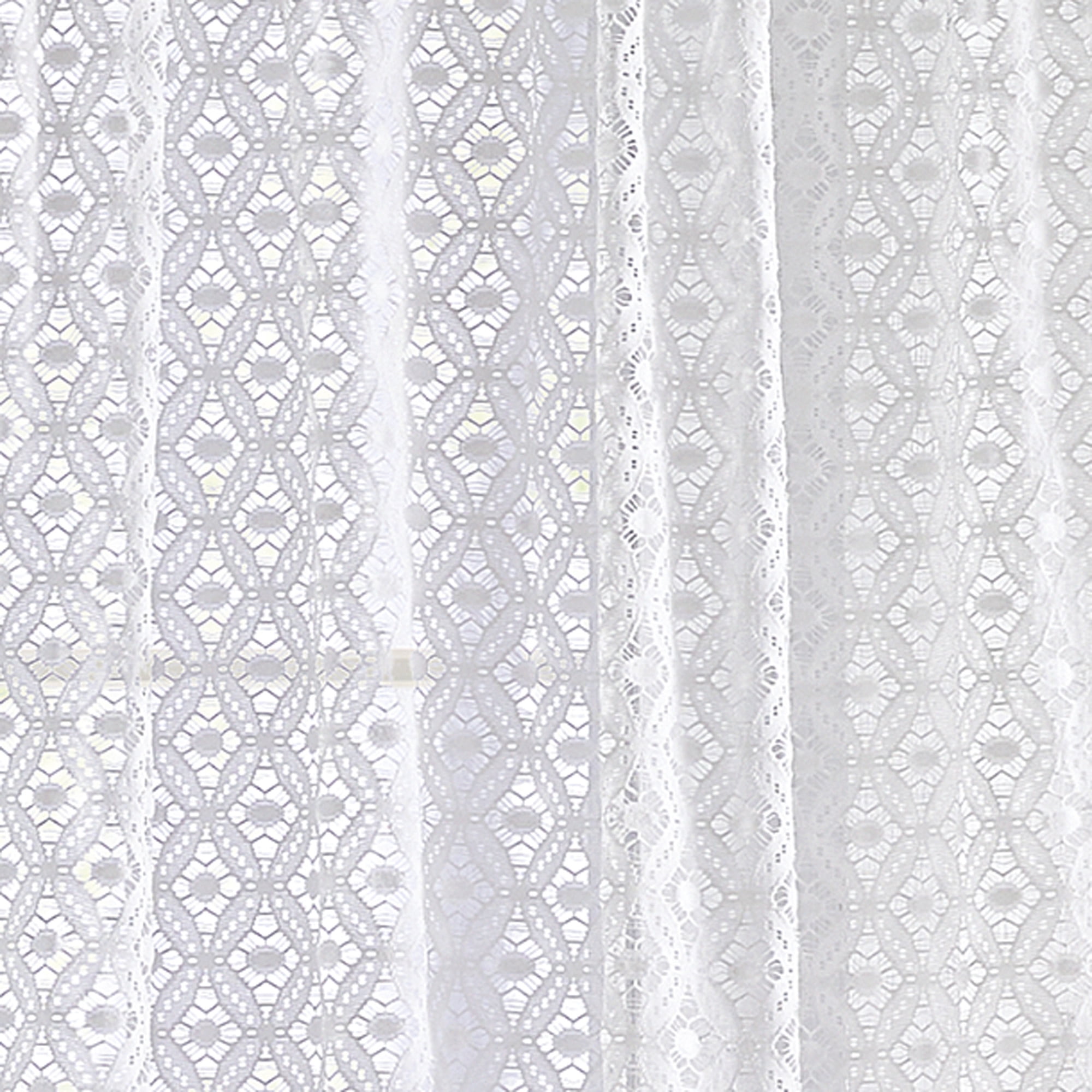 Martha Stewart Canterbury Lace Curtain Panel Pair, White, Pole Top, Sheer, Indoor, Adult, 2 Piece Set, 50" x 95"
