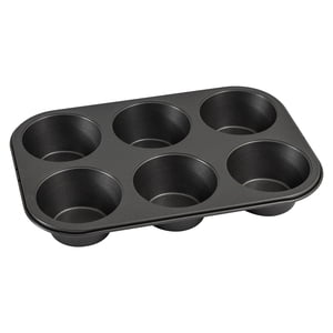 Jumbo Muffin Pan 6 Cup Non-Stick Carbon Steel Gray