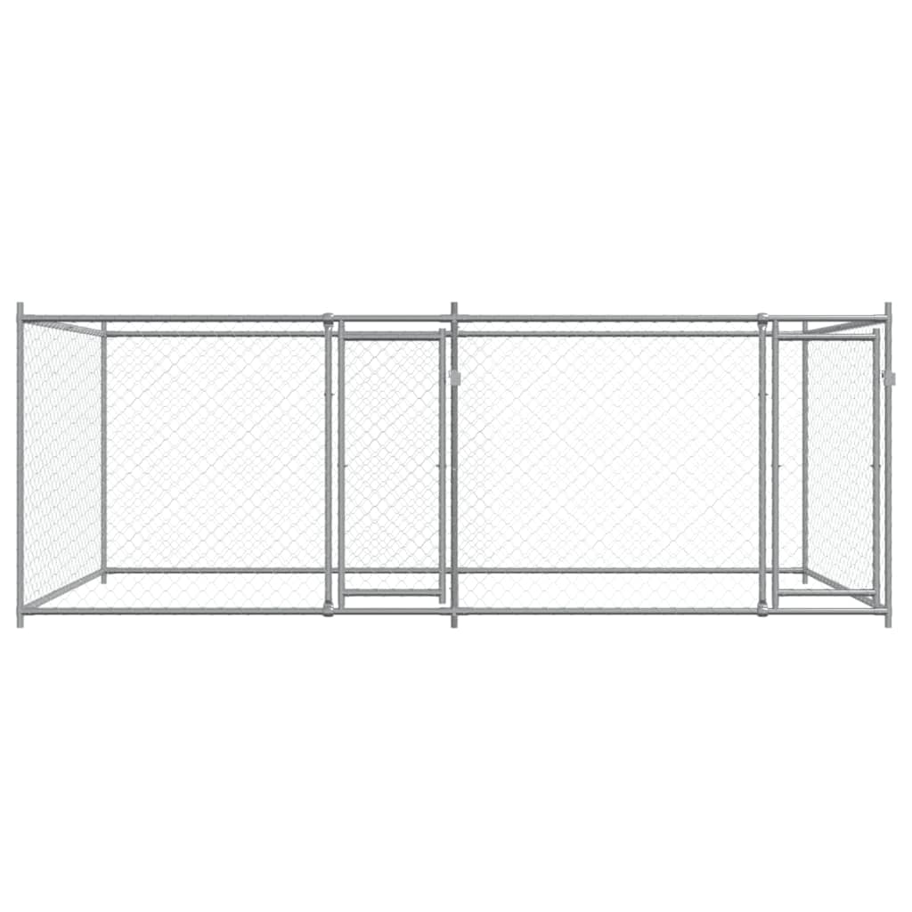vidaXL Dog Cage Grey Galvanized steel Large Durable Dog Cage