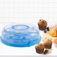 thumbnail image 1 of Portador de Pasteles con Tapa Y Asa, Contenedor de Almacenamiento para Transporte de Pasteles, Protector de Magdalenas, Soporte para Contenedor de Pas Azul Soledad portador de pastel, 1 of 10
