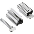 thumbnail image 3 of 3 piezas exprimidor de tubo exprimidor de pasta de dientes soporte de asiento estante giratorio dispensador de pasta de dientes para baño (plata), 3 of 5