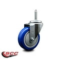 thumbnail image 2 of 4 Inch Blue Poly Wheel Swivel 5/8 Inch Threaded Stem Caster Service Caster, 2 of 2