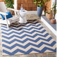 thumbnail image 3 of Safavieh Courtyard Bailey Chevron Indoor/Outdoor Area Rug, Blue/Beige, 5'3" x 5'3" Square, 3 of 12