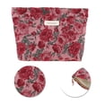 thumbnail image 4 of Unique Bargains 1 Pc Vintage Rose Makeup Bag Polyester Red Large, 4 of 5