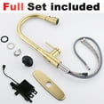 thumbnail image 4 of SUNRINX High Arc Kitchen Faucets With Pull Down Sprayer, Stainless Steel Sink Faucet, Brushed Gold, Non-Contact Sensor, 2 Water Flow Modes, 4 of 11