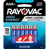 Rayovac High Energy Alkaline Batteries, Size AAA Batteries, 6-Pack, 824-6K (Packaging may vary)