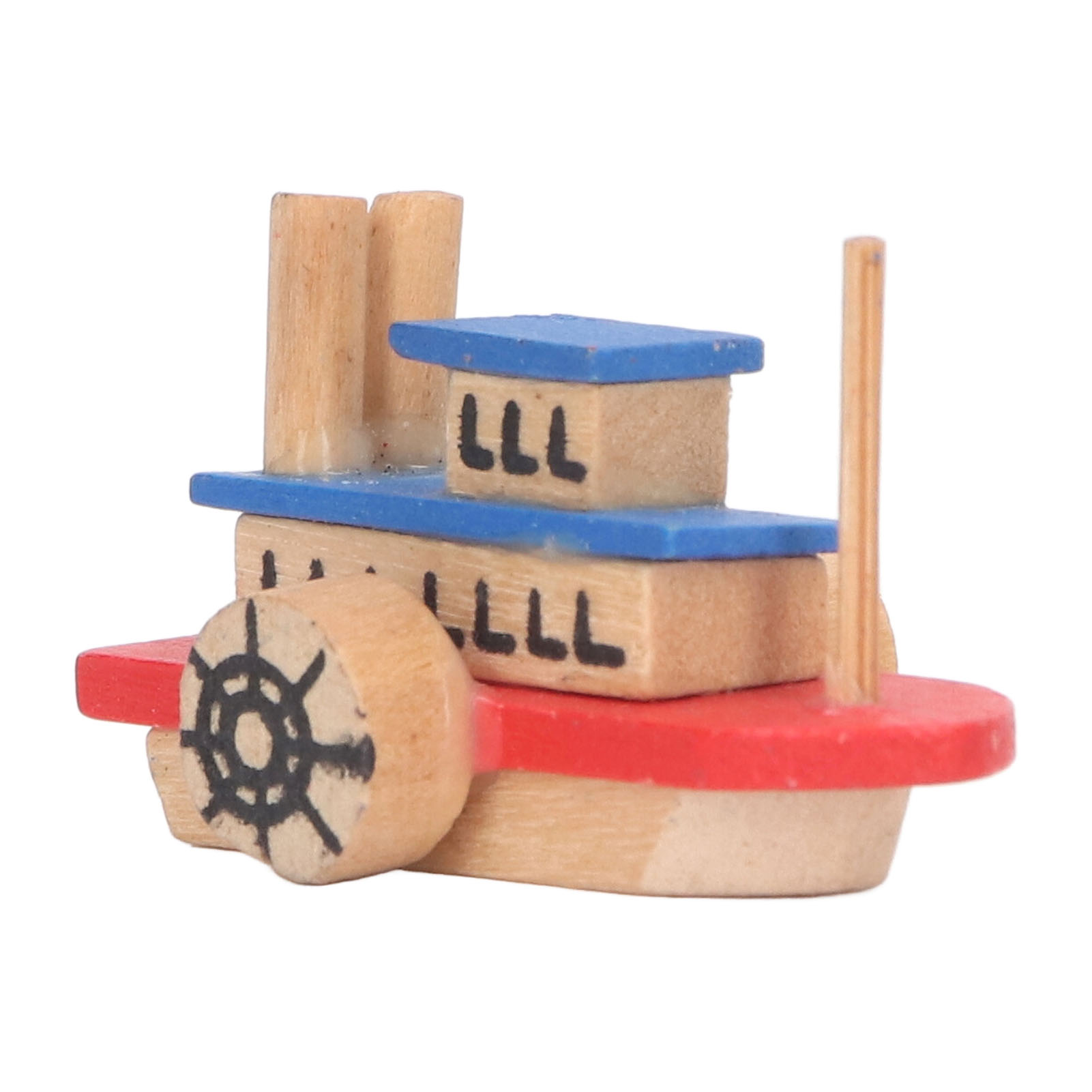 Miniature Dollhouse Boat, Mini Fishing Boat Model Mediterranean Style 1/12 Scale For Dollhouse