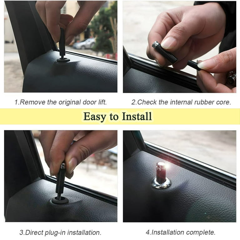 4*Universal Car Door Lock Knob Pins Carbon fiber Auto Interior Cover Pull  Sticks