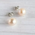 thumbnail image 3 of K-KED 925 Silver Womens Real 8-9mm Freshwater Pearl Stud Earrings Piercing Gift-White, 3 of 6