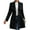 Black, variant on Women's Classic Coat Lapel Collar Open Front Long Jacket Pea Coat Camel Color M