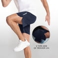 thumbnail image 5 of HKYNLAG Men's Athletic Running Shorts Quick Dry with Zipper Pockets Ice Silk Workout Gym Long Shorts with Zipper Pockets Navy M, 5 of 5