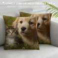 thumbnail image 3 of PHYHOO Animals Cat Kitten Dog Golden Retriever Puppy Farmhouse Pillow Cover  Decorative Square Throw Pillow Cover for Sofa Couch Decoration 20x20in, 3 of 5