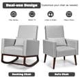 thumbnail image 5 of Costway Set of 2 Dual-use Upholstered Rocking Chair w/Pillow Light Grey, 5 of 11