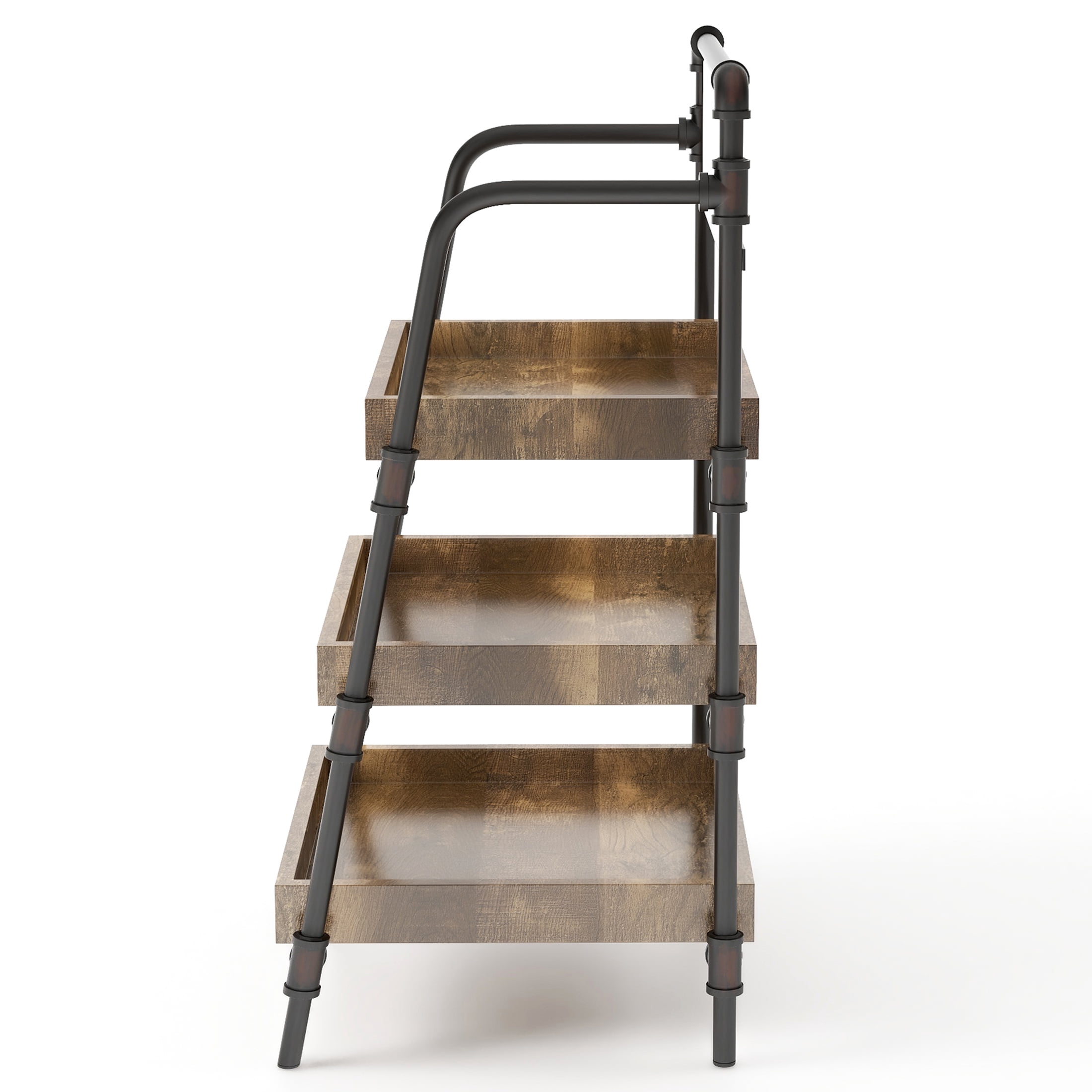 Furniture of America Siff 3-Shelf Bookcase, Sand Black