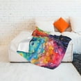 thumbnail image 2 of ZNDUO Lightweight Microfiber Bed Blanket, Watercolor AI Abstract Art Pattern Super Soft Flannel Cozy Throw Blankets, 50"x40", 2 of 8