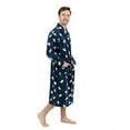 thumbnail image 3 of Leveret Mens Robe Soft Micro Fleece Plush Shawl Collar Bathrobe Polar Bear Size S/M, 3 of 3
