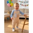 thumbnail image 7 of RUINIXCW Baby Boys First Birthday Romper Adorable Long Sleeve Round Neck Jumpsuit, 7 of 7