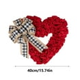 thumbnail image 3 of Valentines Day Wreath, Large Burlap Heart Shaped Door Wreath with Plaid, Valentines Wreaths for Front Door Farmhouse Valentine's Day Decorations Party Supplies, 3 of 9