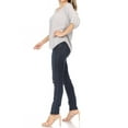 thumbnail image 4 of Women's Casual Round Neck Top Blouse with Roll Tab Sleeve, 4 of 6