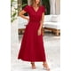 thumbnail image 5 of Vestido largo PRETTYGARDEN Verano 2025, moderno, cuello en V, con volantes, 5 of 9
