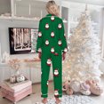 thumbnail image 4 of FUNDUFI Women's Pajama Sets Christmas Printed Button Up Long Sleeve Shirts + Stretchy Loose Fit Pants 2Pcs Sleepwear Outfits Suitable For Winter, 4 of 5
