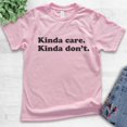 thumbnail image 2 of Kids Kinda Care Kinda Don't T-shirt, Youth Kids Boy Girl T-Shirt, Lazy Shirt, Chill Shirt, Light Pink, X-Large, 2 of 4