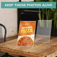 thumbnail image 3 of 4x6 inch Acrylic Sign Holder | Vertical Stand Up Slanted Sign Holder | Acrylic Stands for Display | Clear Picture Frame, Menu Table Top Stand, Plastic Flyer Holder (6-Pack), 3 of 5