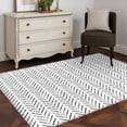 thumbnail image 3 of Black Striped Washable Area Rug 3x5 Geometric Low-Profile Large Area Rugs with Non Slip Backing Indoor Floor Carpet for Entrance Living Room Bedroom Home Office, 3 of 9