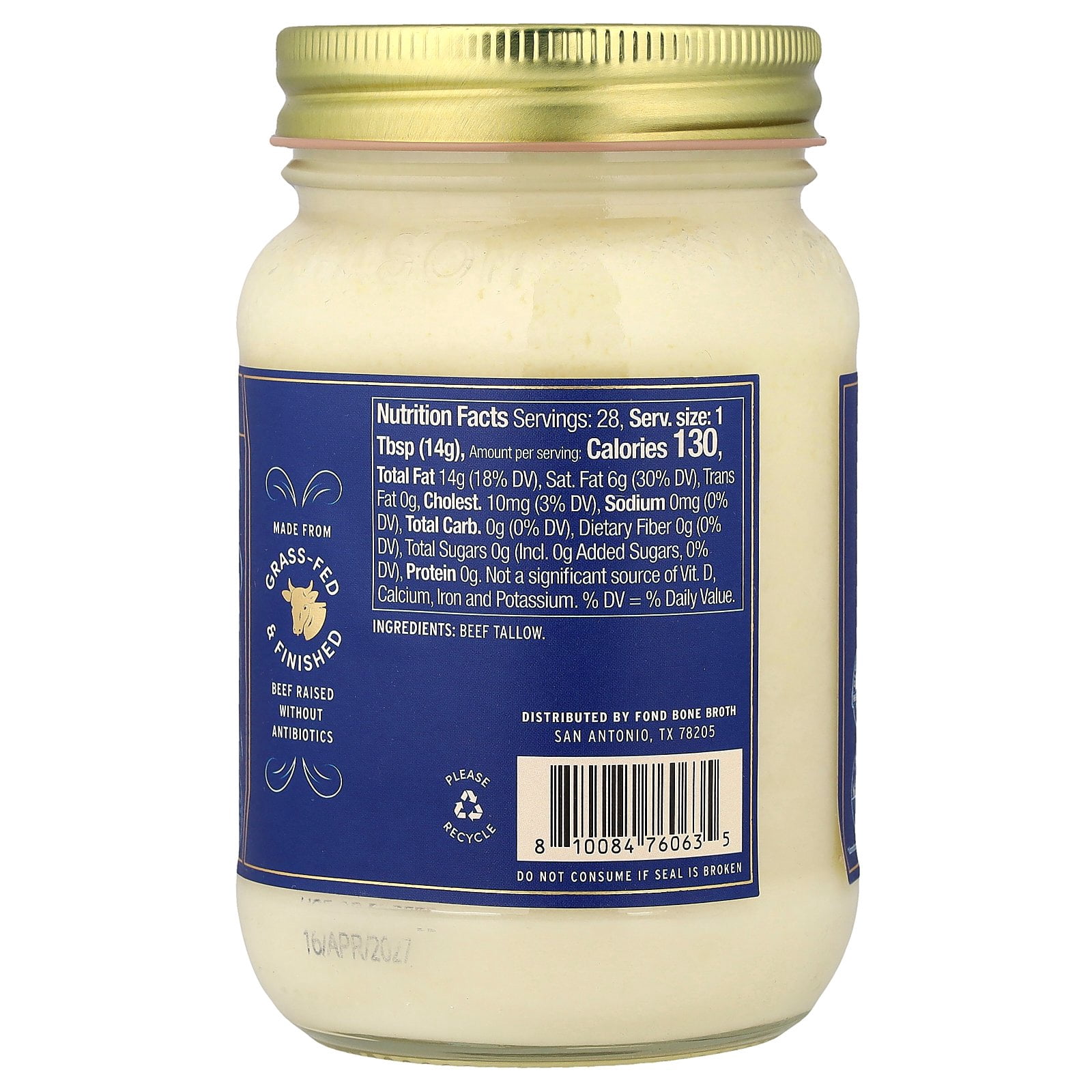 Fond Pure & Unflavored Beef Tallow 14 oz