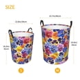 thumbnail image 3 of Balery The Garden Tricolor Pansy Flower Cesta de ropa redonda con asas, impermeable, independiente, para ropa, juguetes, dormitorio y familia-Medium, 3 of 6