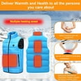 thumbnail image 4 of tklpehg Winter Coats for Women USB Intelligent Constant Temperature Heated Coat Winter Warm 5 Heated Jacket Loose Leisure Solid Color Fall Coat Overcoat Sleeveless Outwear Blue XXL, 4 of 8