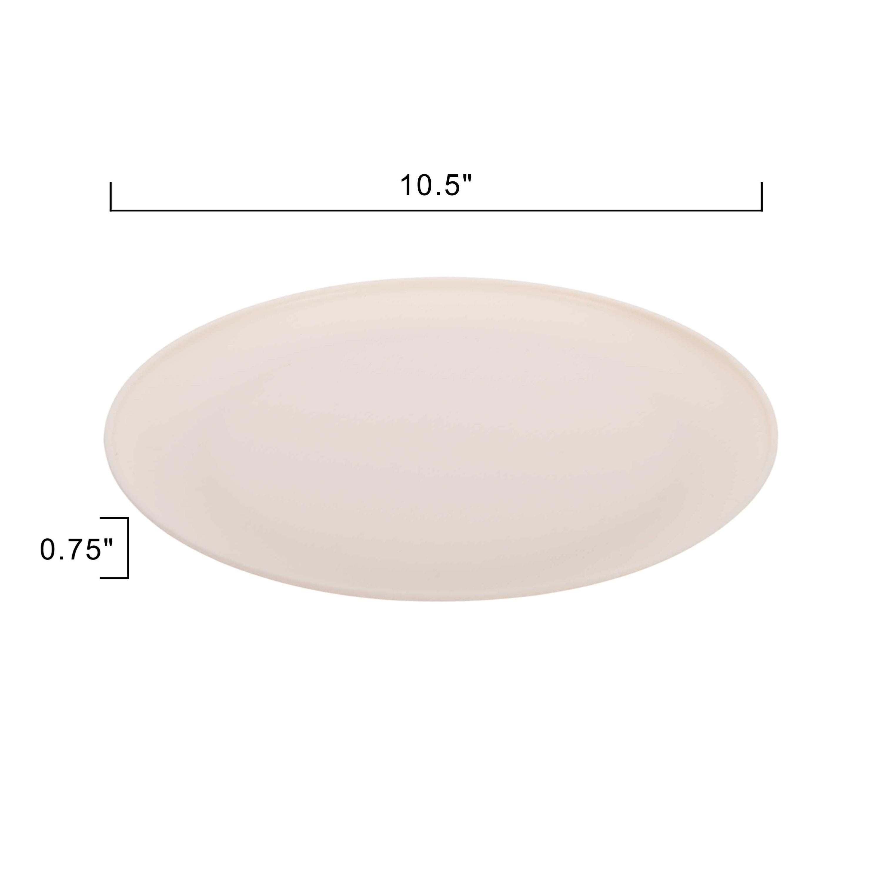 Mainstays - Cream Round Plastic Plate, 10.5 inch