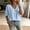 Light Blue, variant on V Neck Blouses for Women Lace Crochet Trim Tops 3/4 Puff Sleeve Shirts Casual Babydoll Tunic Flowy Pleated Peplum Lightweight Fall Apparel Elegant Work Tops