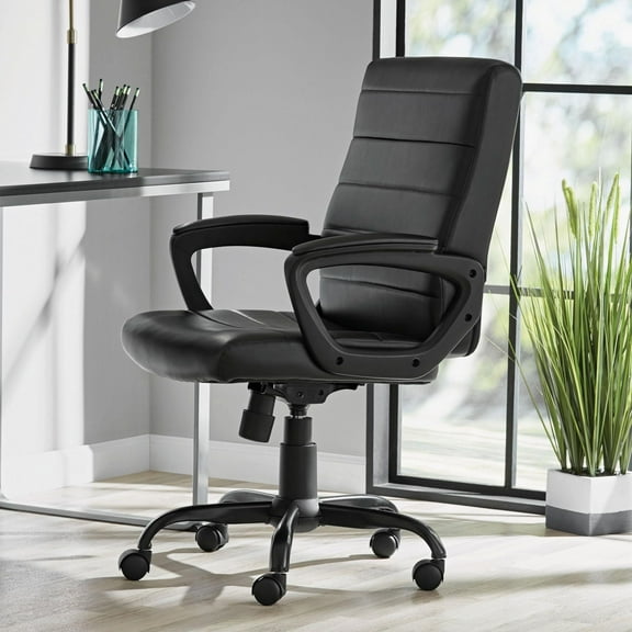 Fauteuil de direction à mi-dossier en cuir reconstitué Mainstays