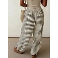 thumbnail image 3 of DOKOTOO Womens Drawstring Striped Pants Loose Elastic Waist Wide Leg Pants Trousers Casual Comfy Lounge Pants Trousers with Pockets, 3 of 7