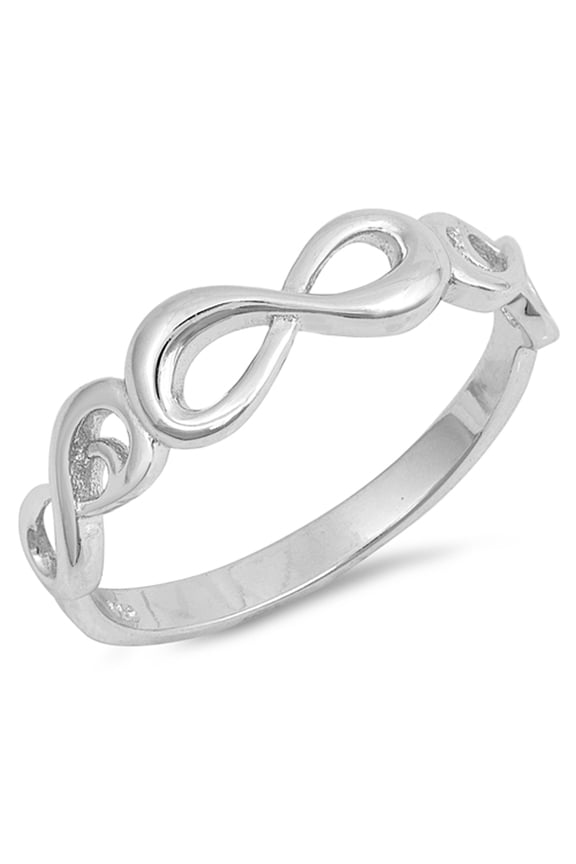 Infinity Knot Criss Cross Promise Ring New .925 Sterling Silver Band Size 4