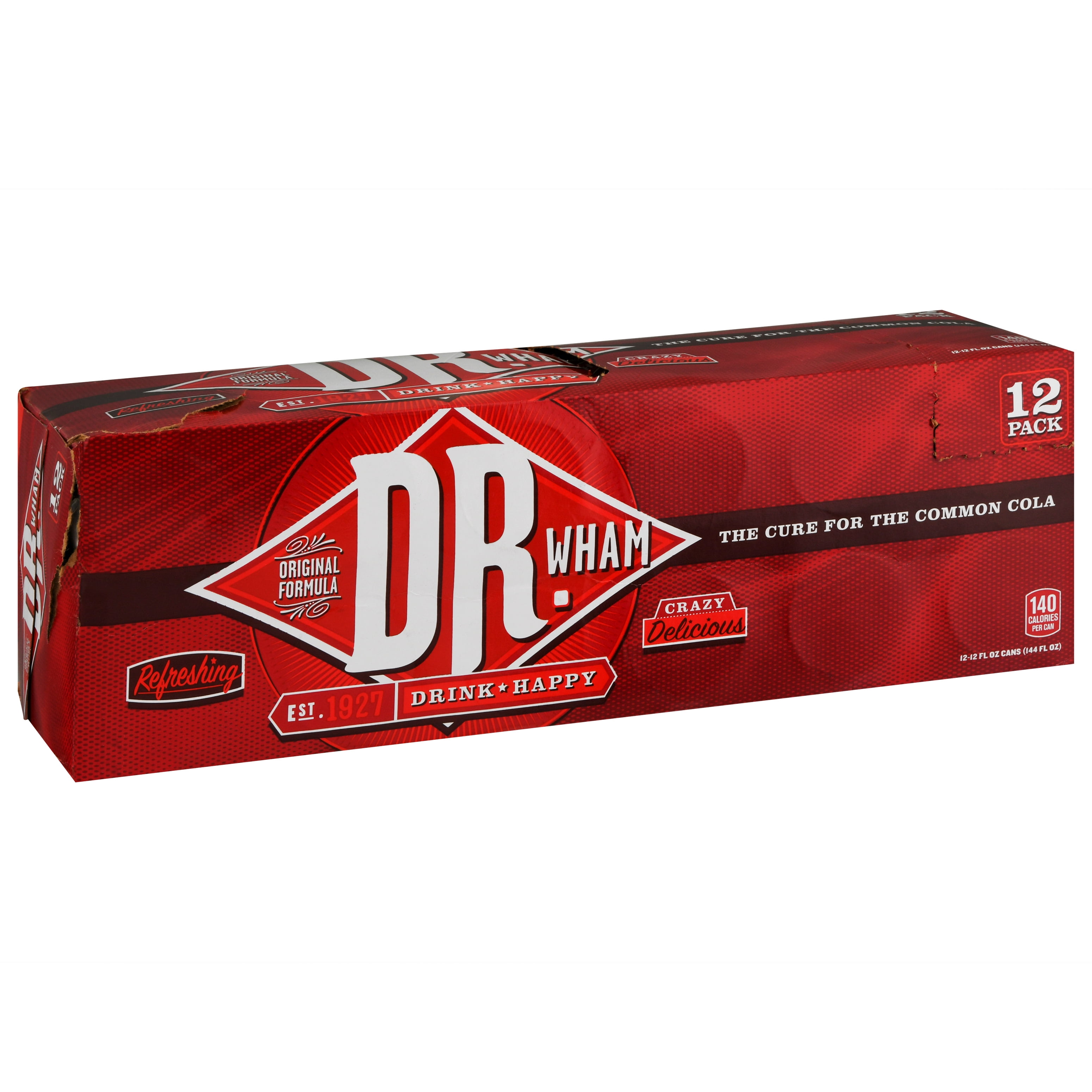 (2 pack) Buffalo Rock Dr. Wham Cola Soda Pop, 12 fl oz, 12 Pack Cans