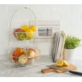 thumbnail image 3 of DII Metal Kitchen Storage Collection Farmhouse Stand 2-Tier Fruit Basket, Antique White, 3 of 3