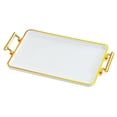 thumbnail image 1 of Bandeja para servir comida, bandeja rectangular con asas, bandeja nórdica para guardar joyas, para oficina, hotel, salón de belleza, cocina blanca, 1 of 8