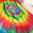 thumbnail image 3 of Rainbow Tie Dye Spiral Blanket,Comfortable Soft Flannel Throw Blanket,All Season,Warm Lightweight Blankets for Sofa Bed Couch Living Room Chair,60"x80", 3 of 4